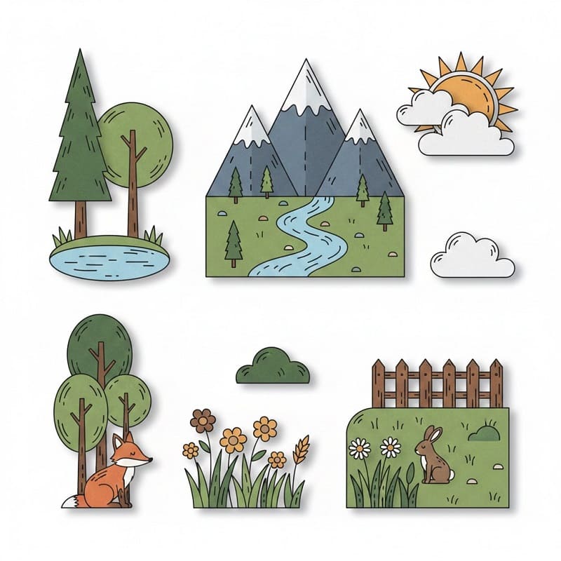 Natur ausmalbilder