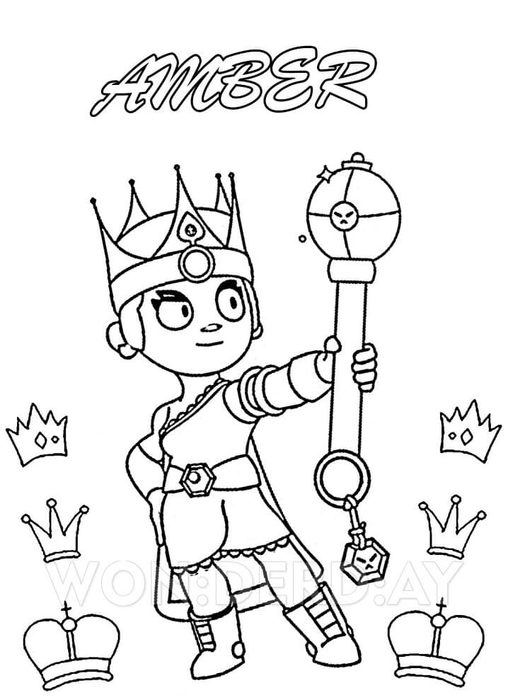 Amber Brawl Stars ausmalbilder