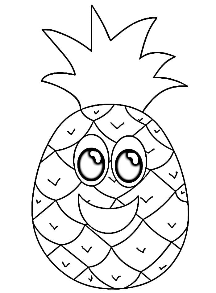 Ananas für Kinder geeignet ausmalbilder