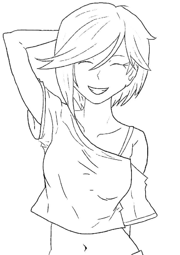 Anime-Mädchen Bild gratis ausmalbilder