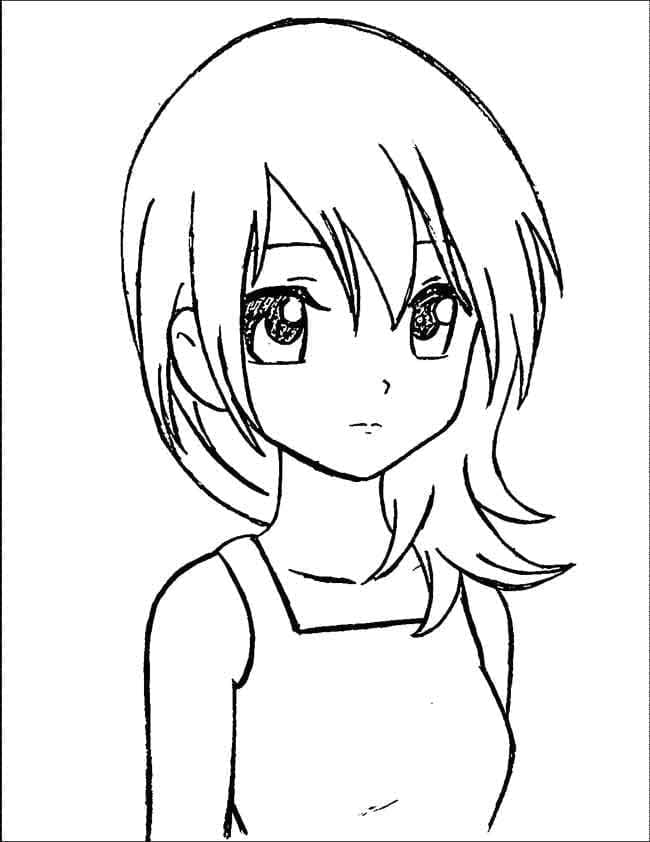 Anime-Mädchen druckbar für Kinder ausmalbilder