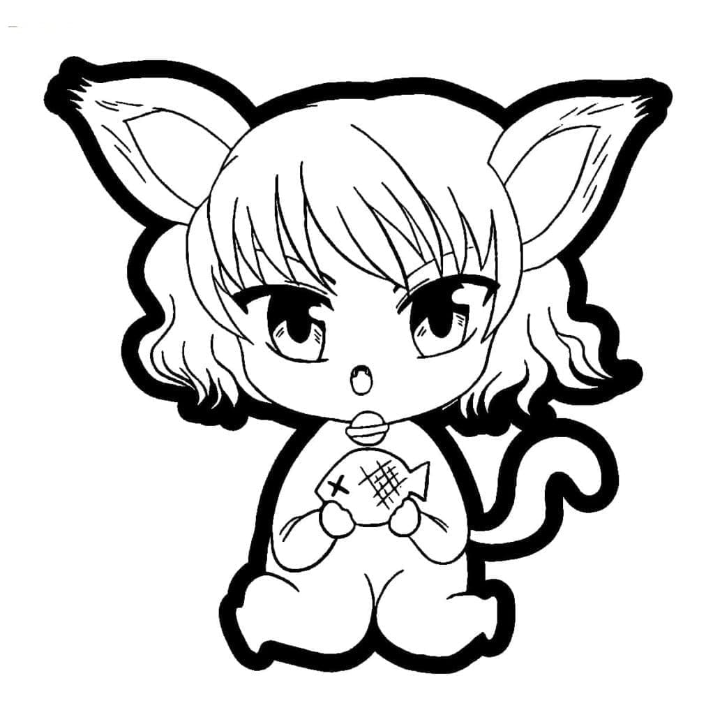 Anime-Mädchen druckfertig ausmalbilder