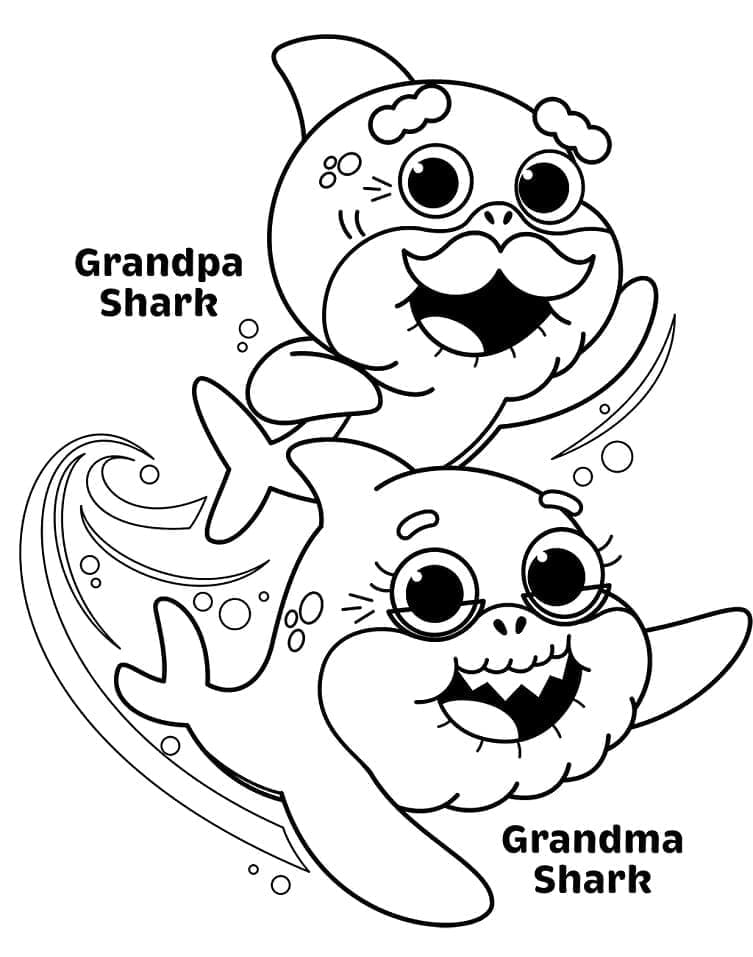 Animierter Baby Shark ausmalbilder