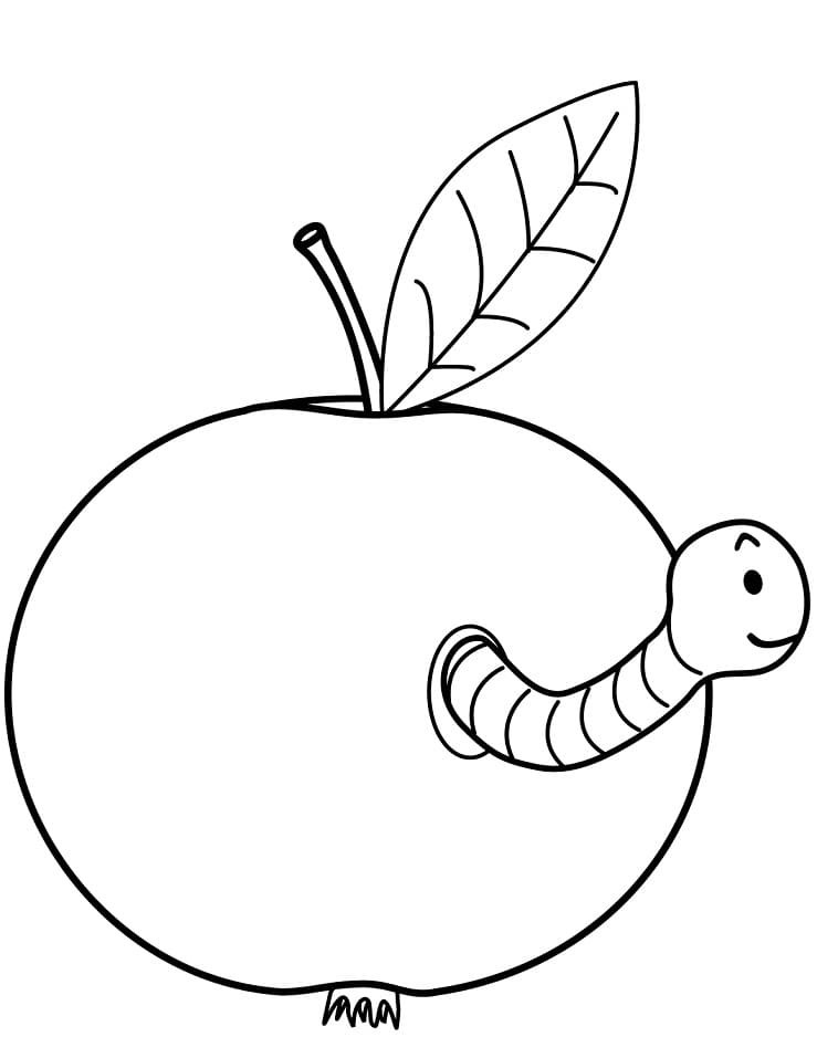 Apfel für 1-jährige Kinder ausmalbilder