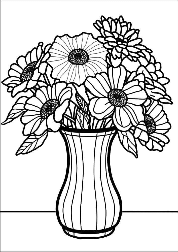 Attraktiver Blumentopf ausmalbilder