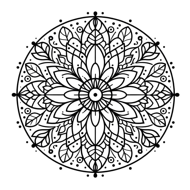 Ausdruckbares Blumen-Mandala Bild ausmalbilder