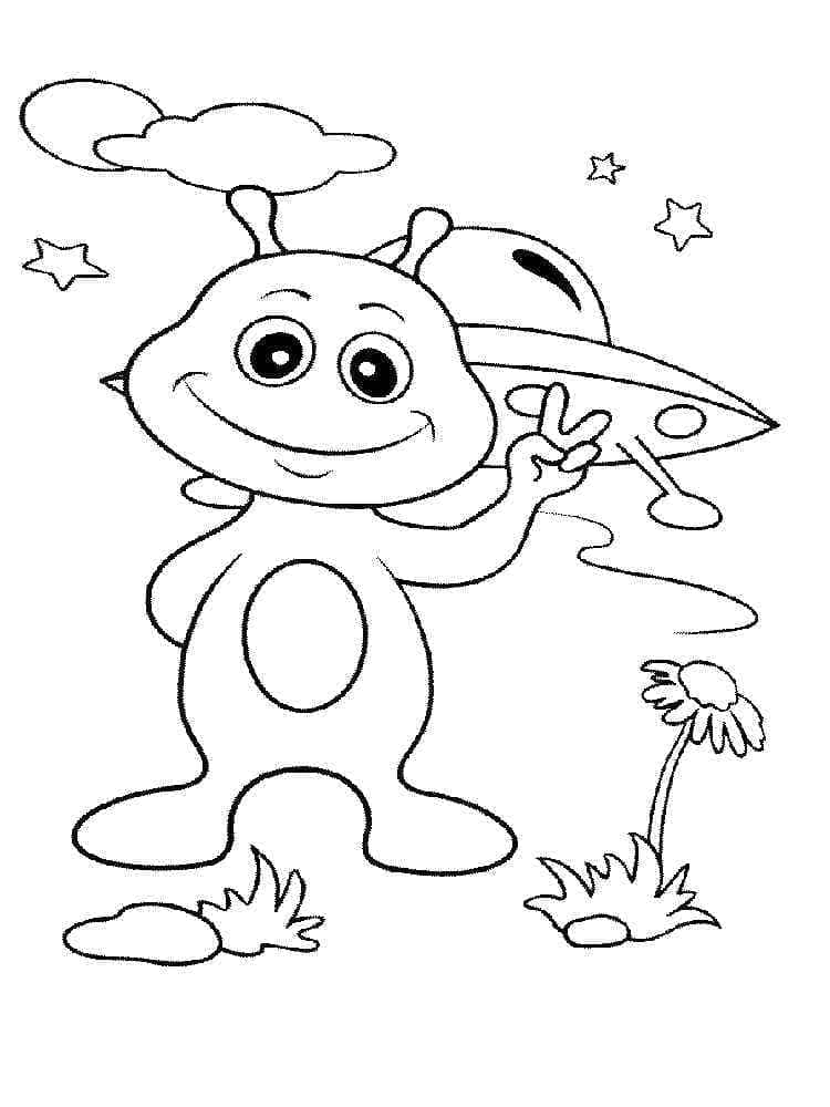 Außerirdischer Für Kinder ausmalbilder