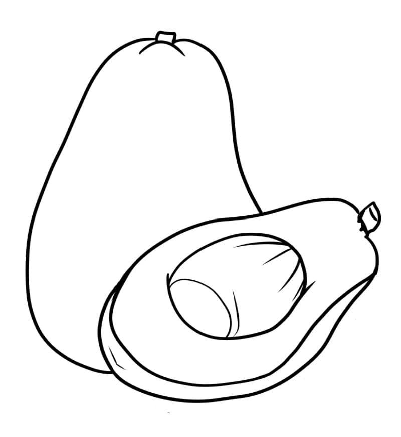 Avocado zum Drucken ausmalbilder