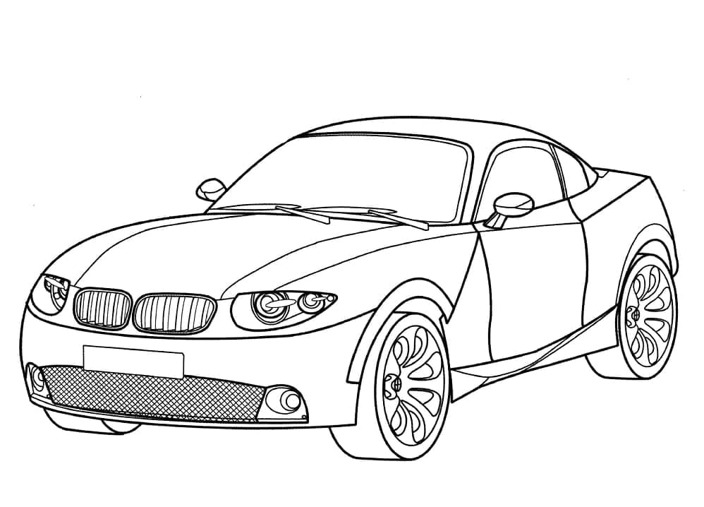 BMW auf der Straße ausmalbilder