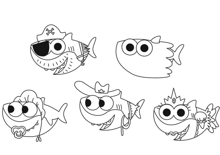 Baby Shark für 3-jährige Kinder ausmalbilder