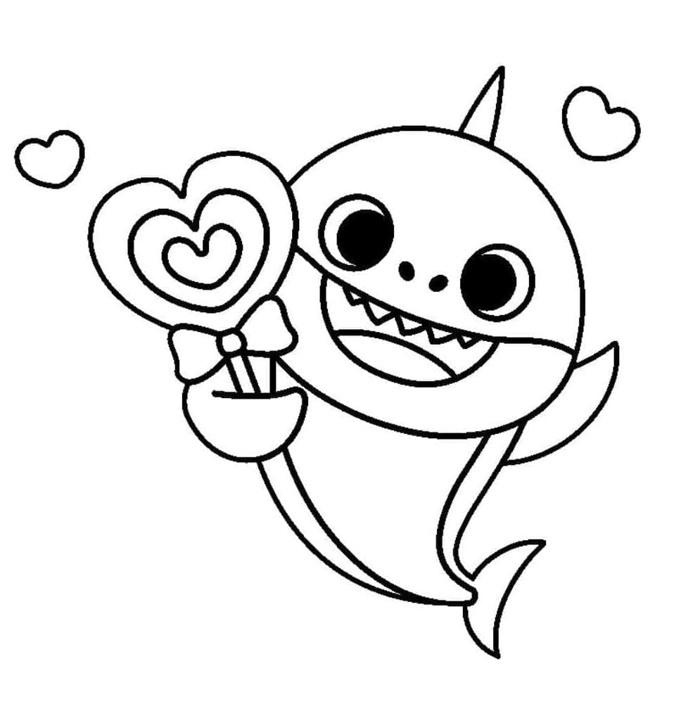 Baby Shark für 4-jährige Kinder ausmalbilder