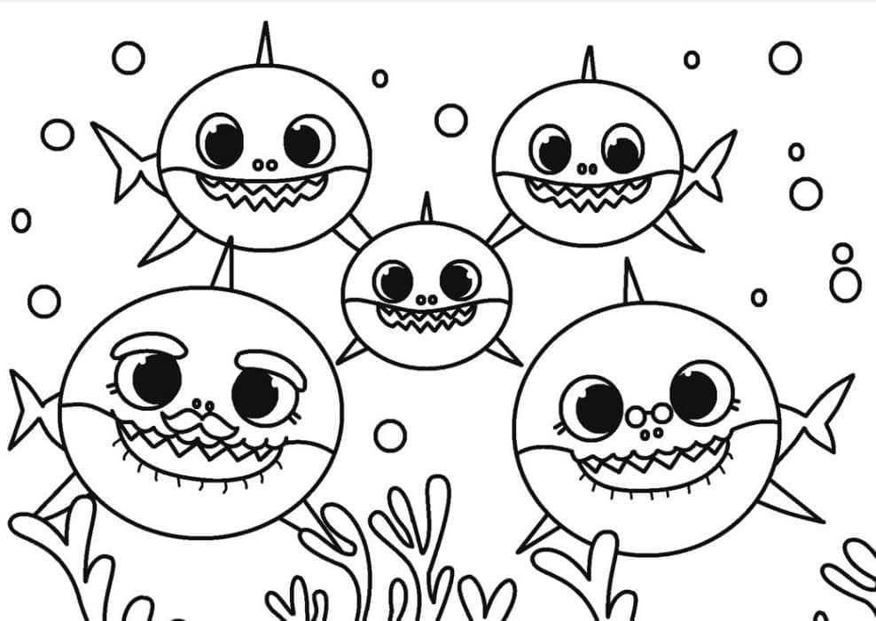 Baby Shark für 6-jährige Kinder ausmalbilder
