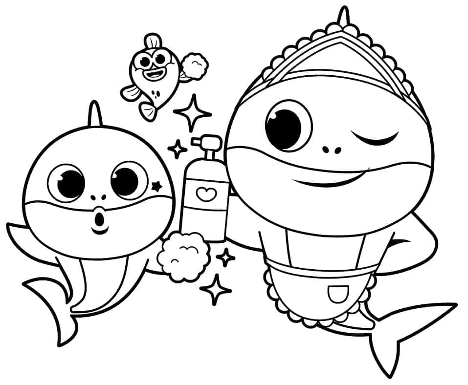 Baby Shark für Kinder ausmalbilder