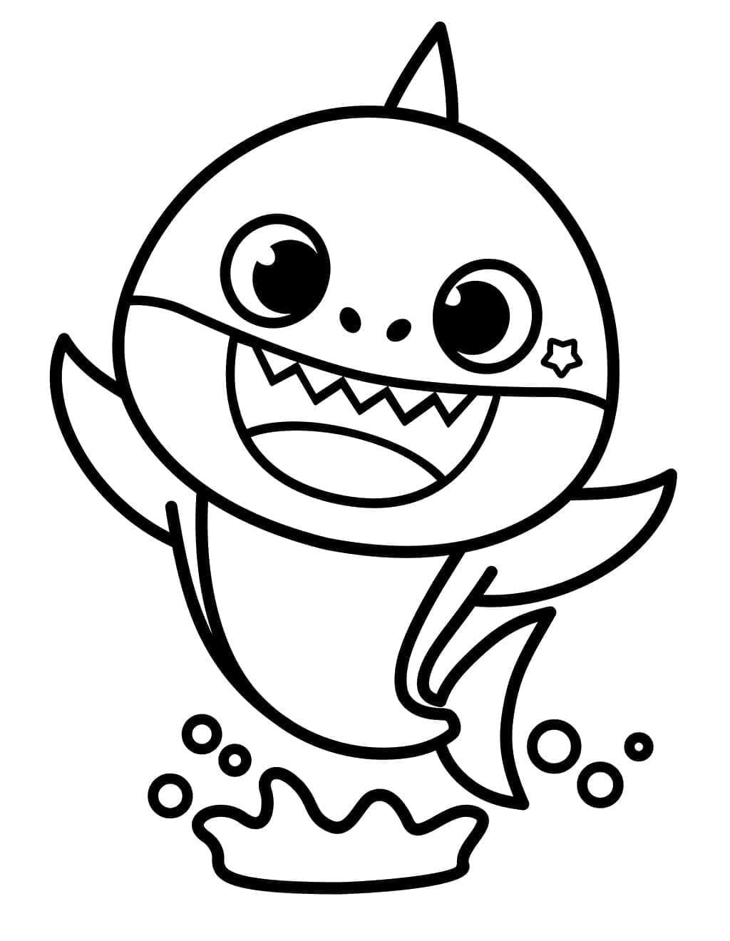 Baby Shark gratis druckbar ausmalbilder