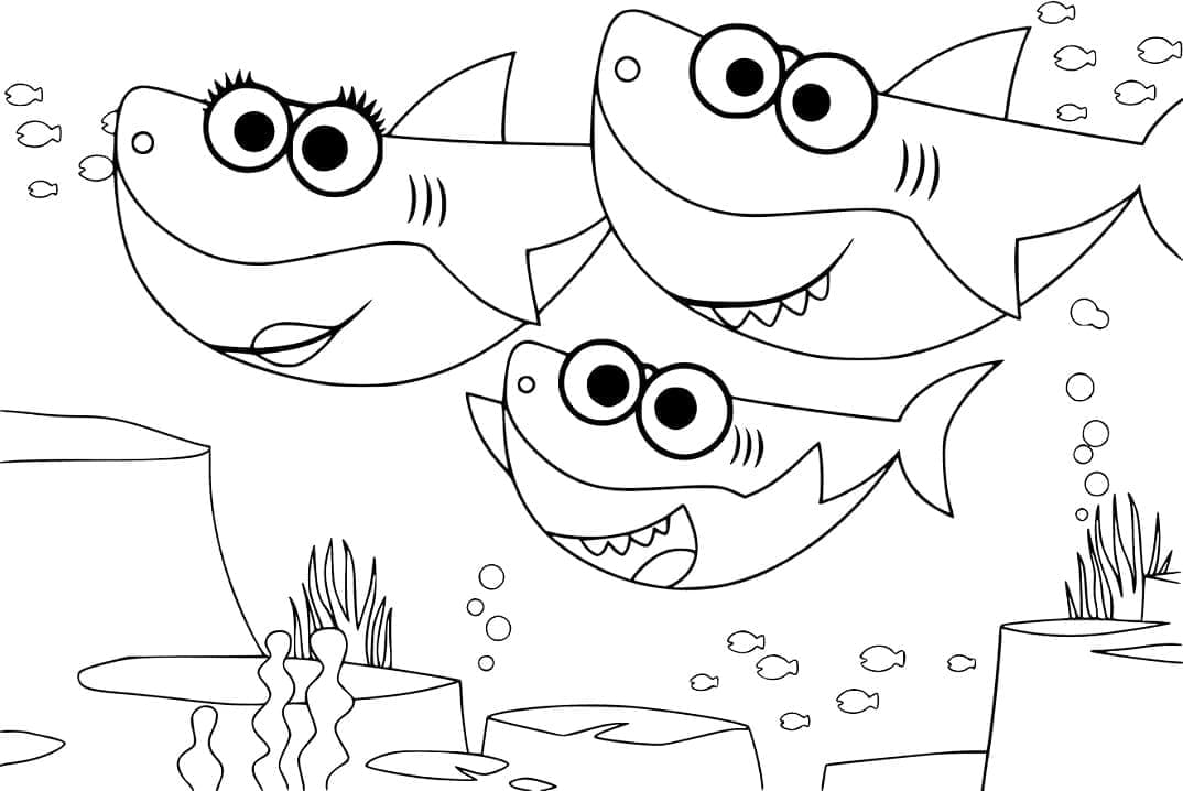 Baby Shark gratis ausmalbilder