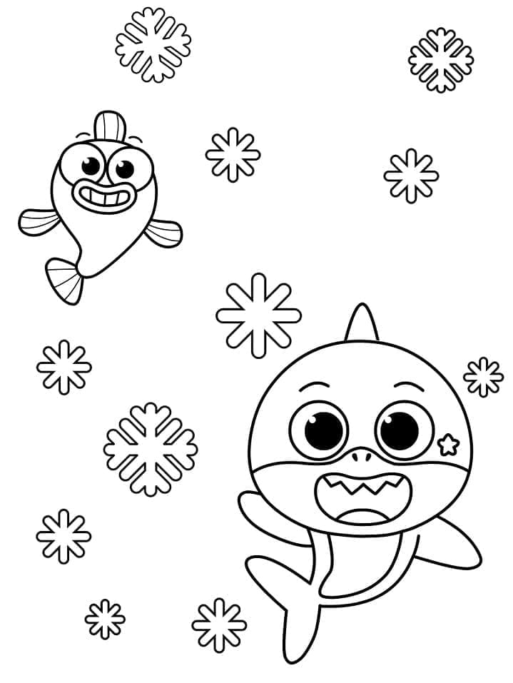 Baby Shark zum Drucken ausmalbilder