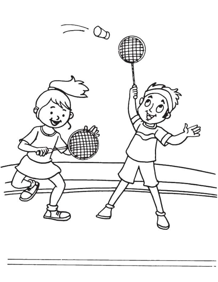 Badminton Für 1-Jährige Kinder ausmalbilder