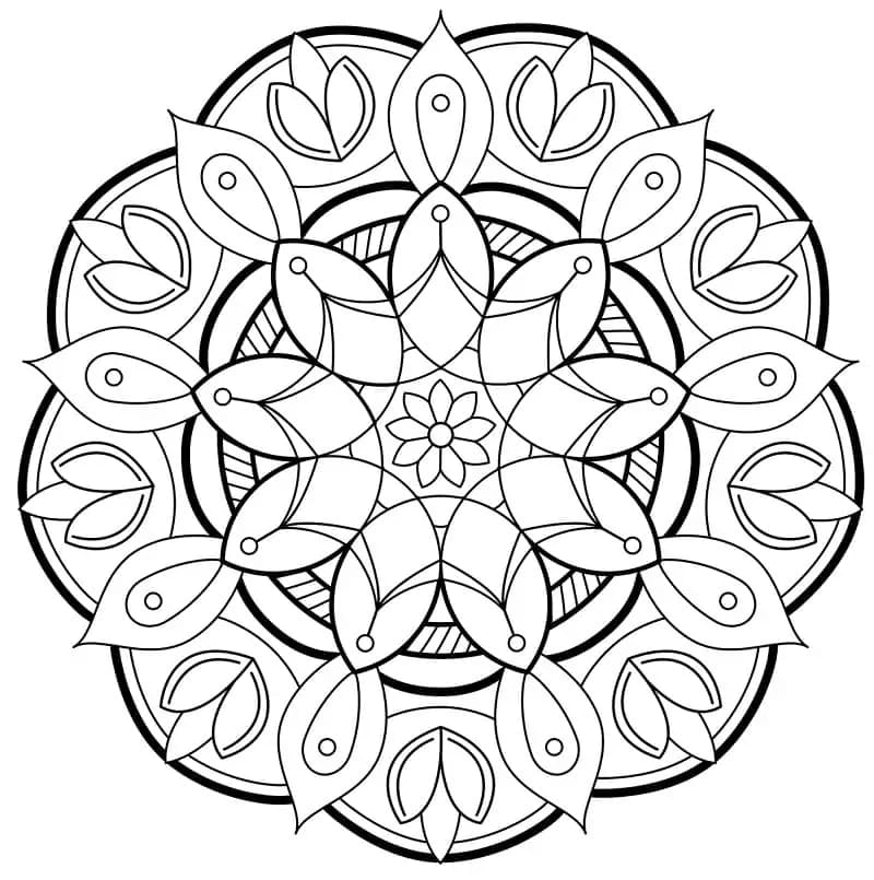 Basis Blumen-Mandala ausmalbilder