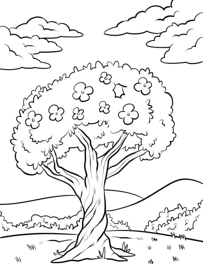 Baum gratis ausmalbilder