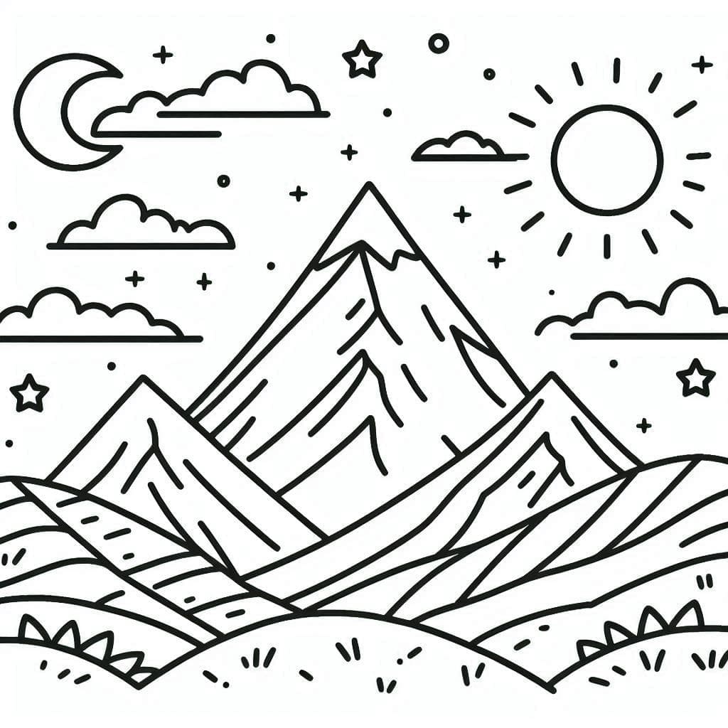 Berg 1 ausmalbilder
