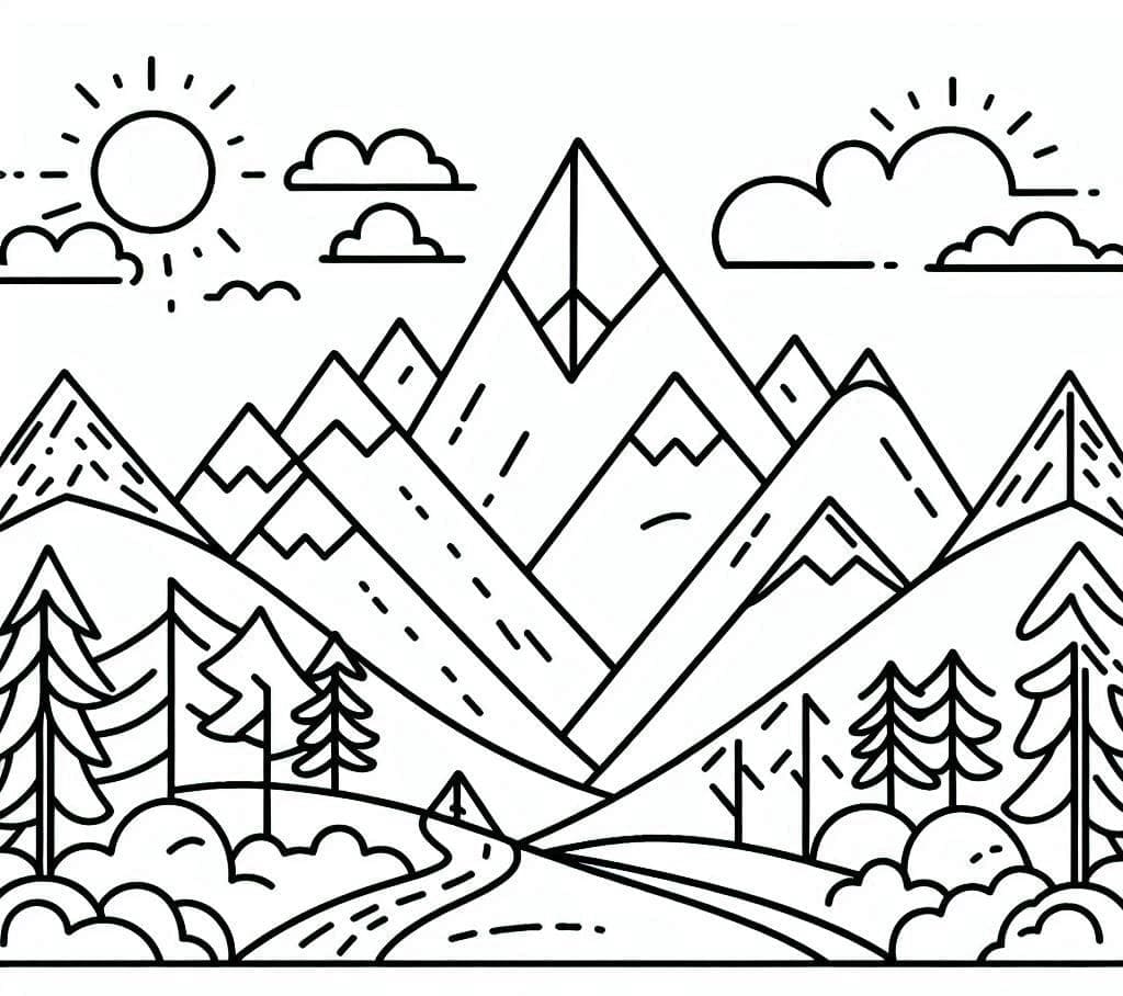 Bergbild zum Drucken ausmalbilder