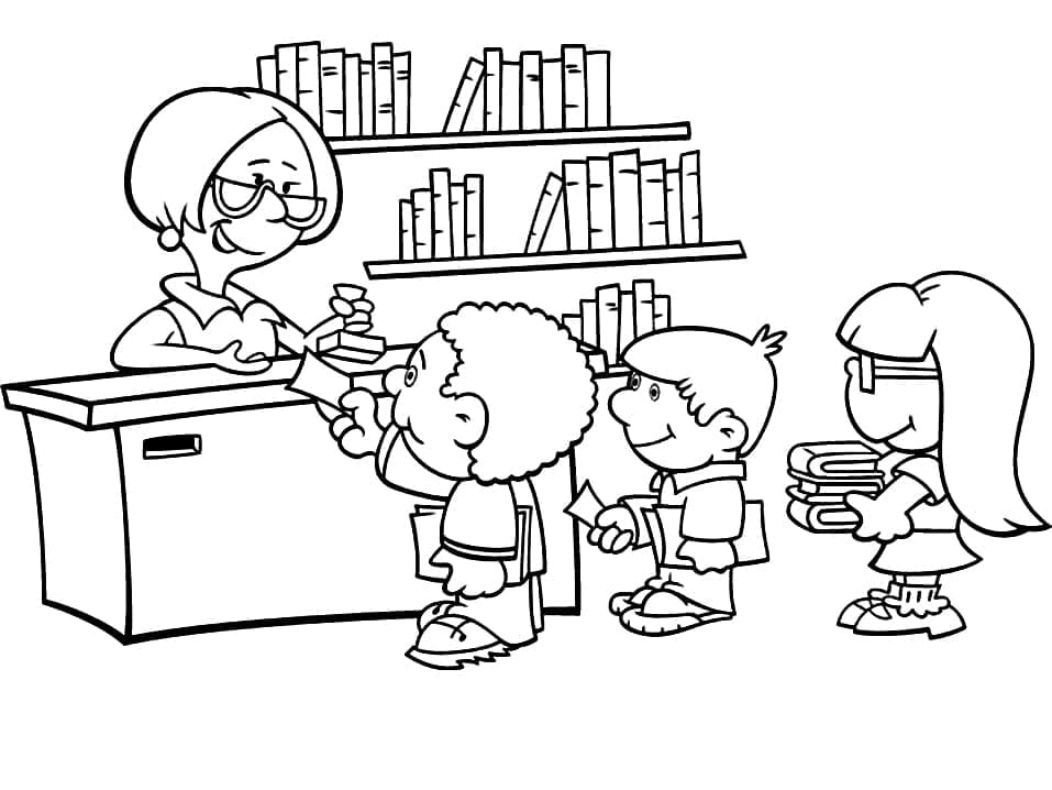 Bibliothek druckfertig ausmalbilder