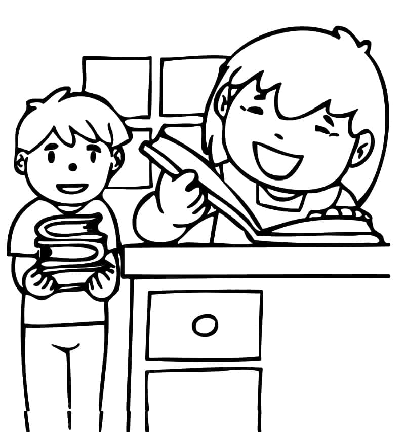 Bibliothek für Kinder ausmalbilder