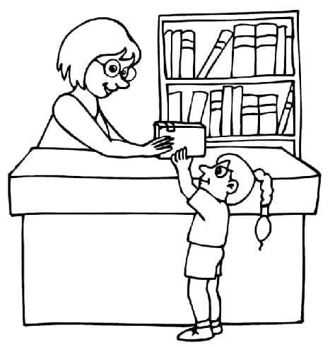 Bibliothek kostenlos ausmalbilder
