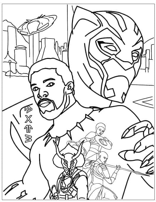 Black Panther gratis ausmalbilder