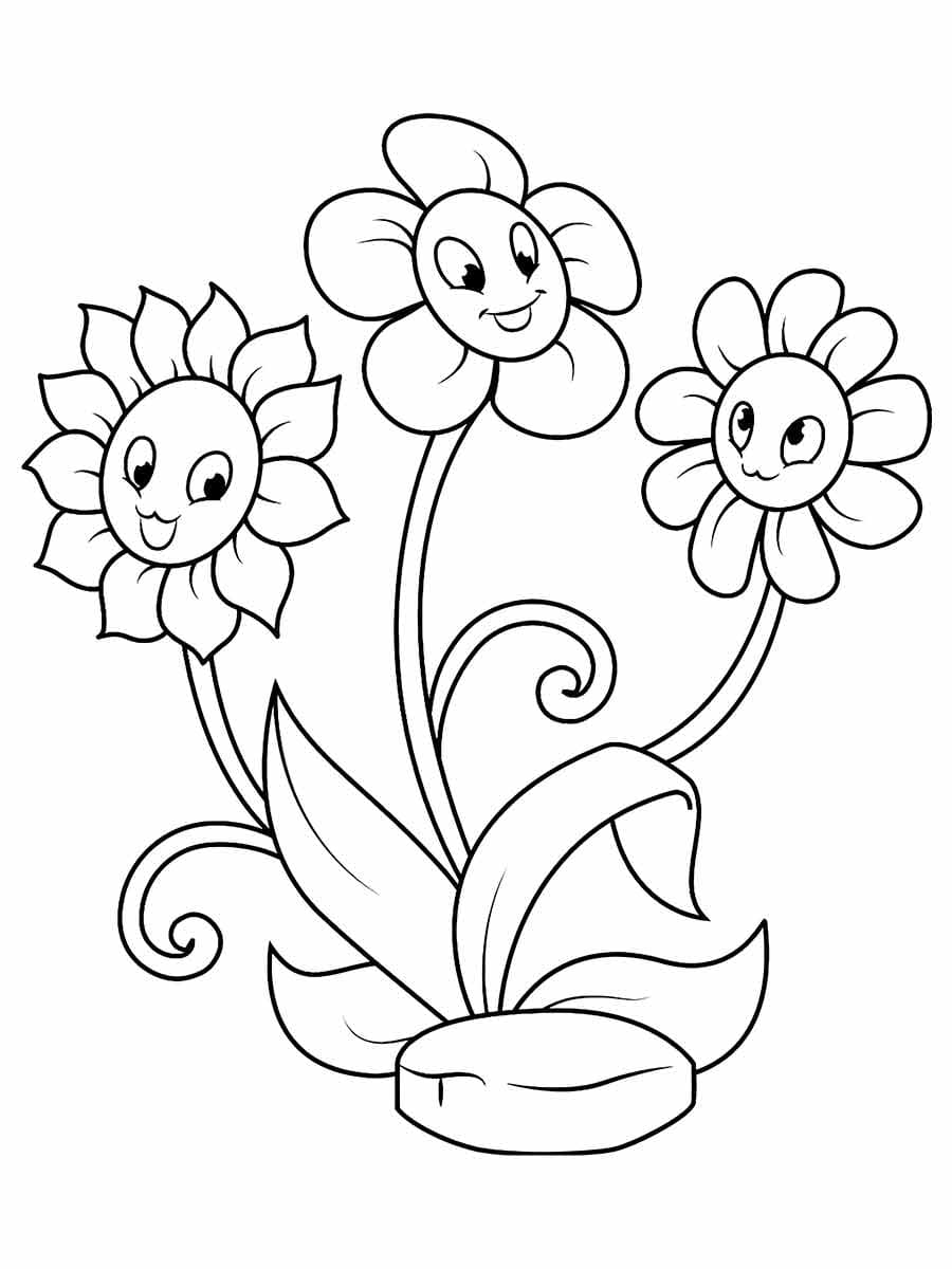 Blume 5 ausmalbilder