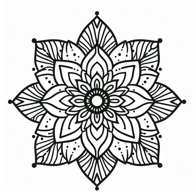 Blumen-Mandala als Vorlage ausmalbilder