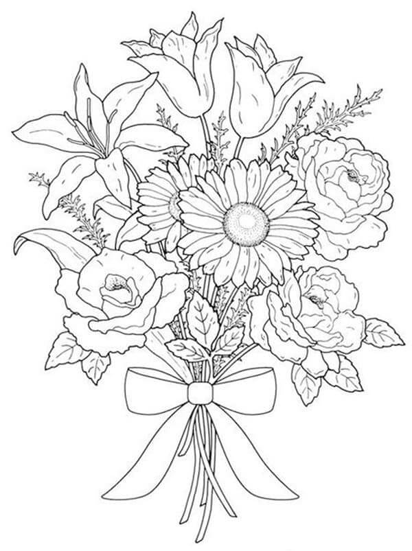 Blumenstrauß ausdrucken ausmalbilder