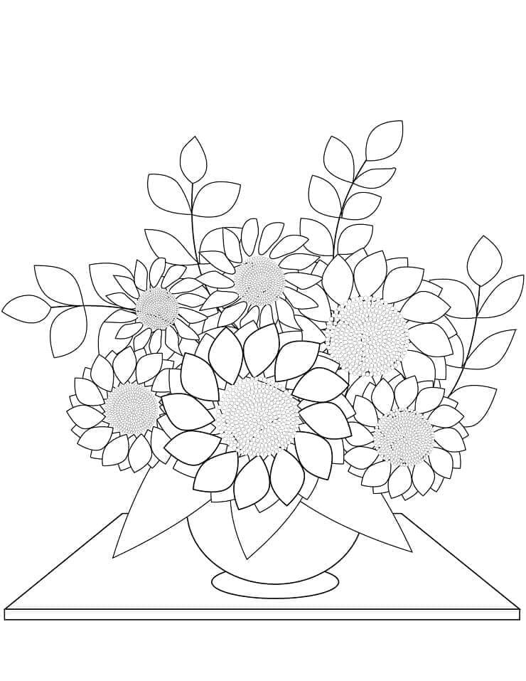 Blumenstrauß druckfertig ausmalbilder