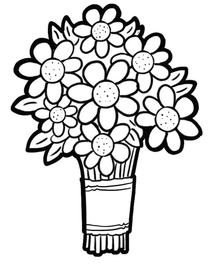 Blumenstrauß für 1-jährige Kinder ausmalbilder