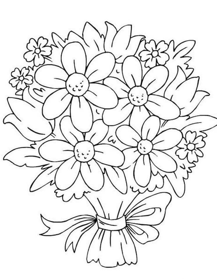 Blumenstrauß für Kinder ausmalbilder