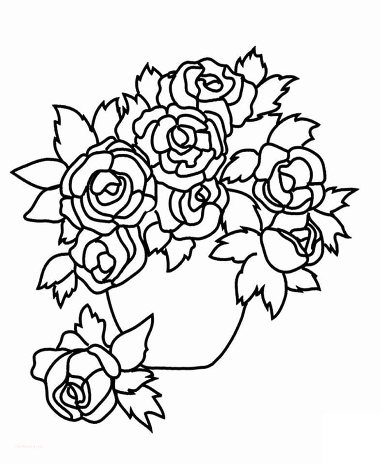 Blumentopf druckbar für Kinder ausmalbilder