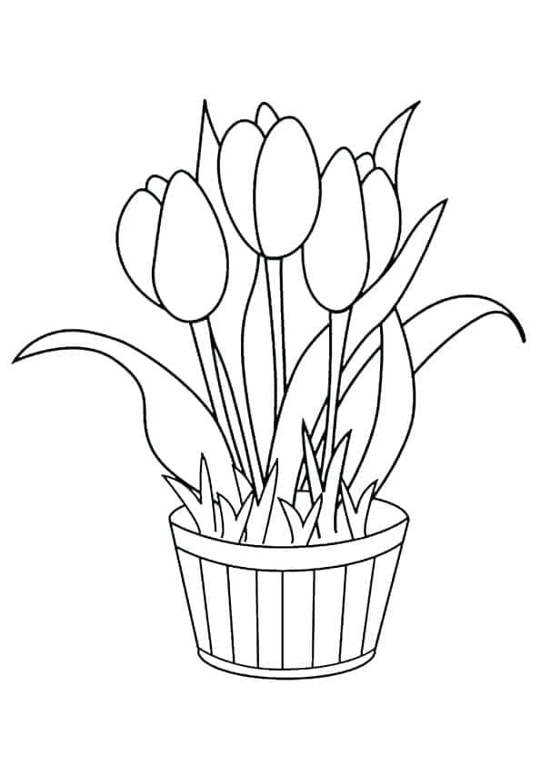 Blumentopf gratis druckbar ausmalbilder