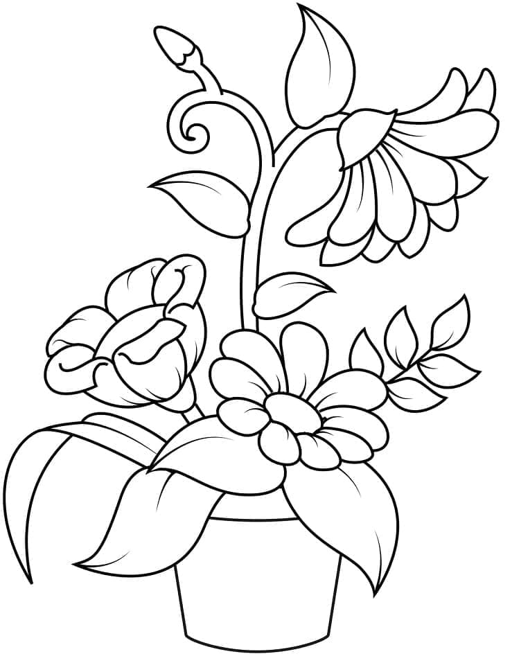 Blumentopf kostenlos ausmalbilder