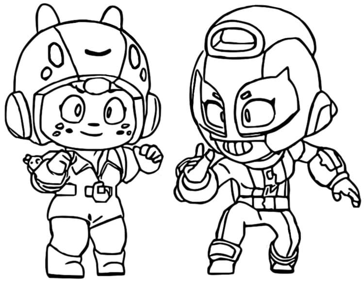 Brawl Stars Max dan Bea ausmalbilder