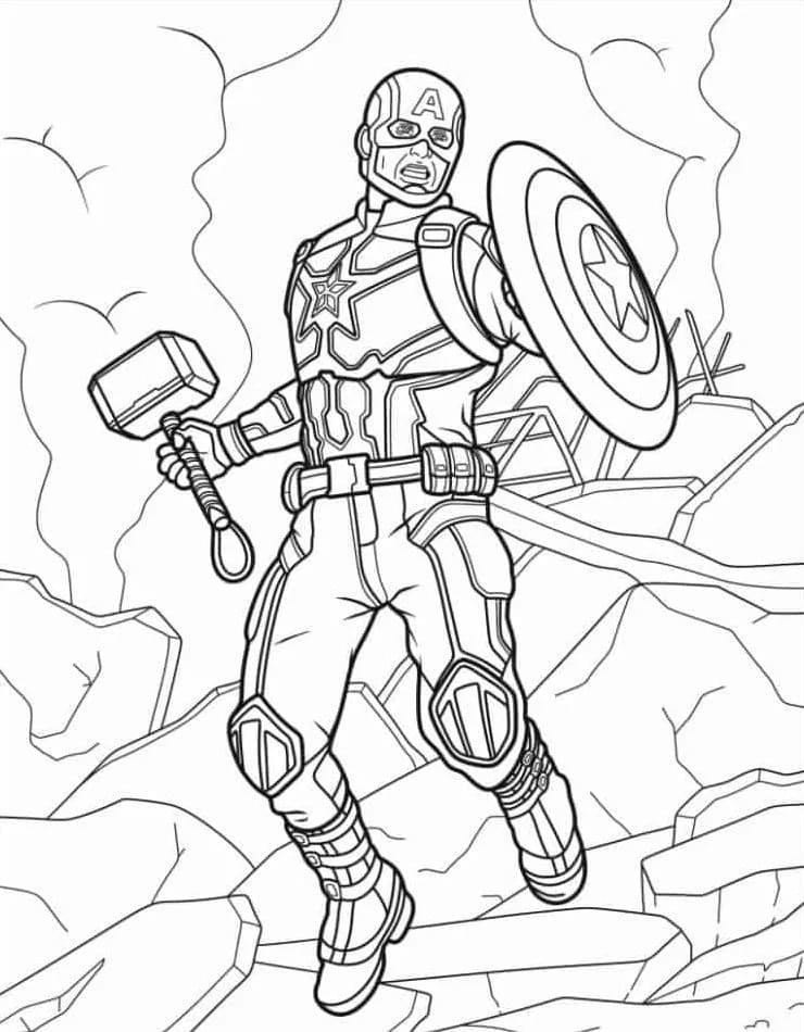 Cartoon Captain America ausmalbilder