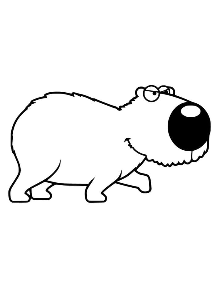 Cartoon Capybara ausmalbilder