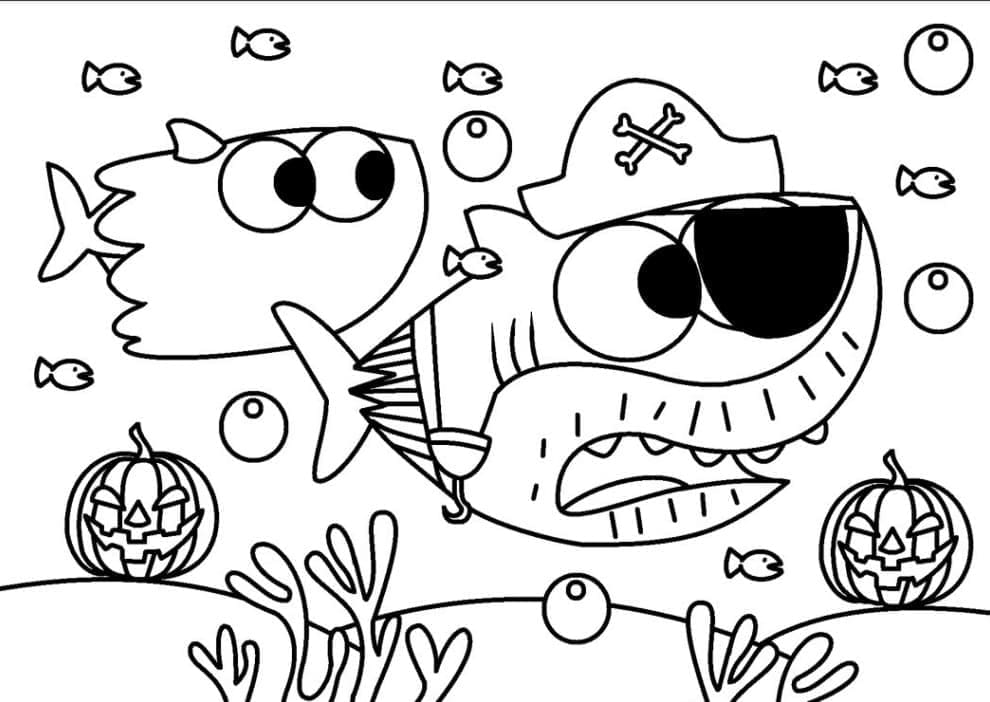 Cooler Baby Shark ausmalbilder