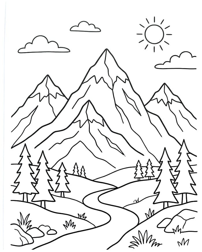 Berge ausmalbilder