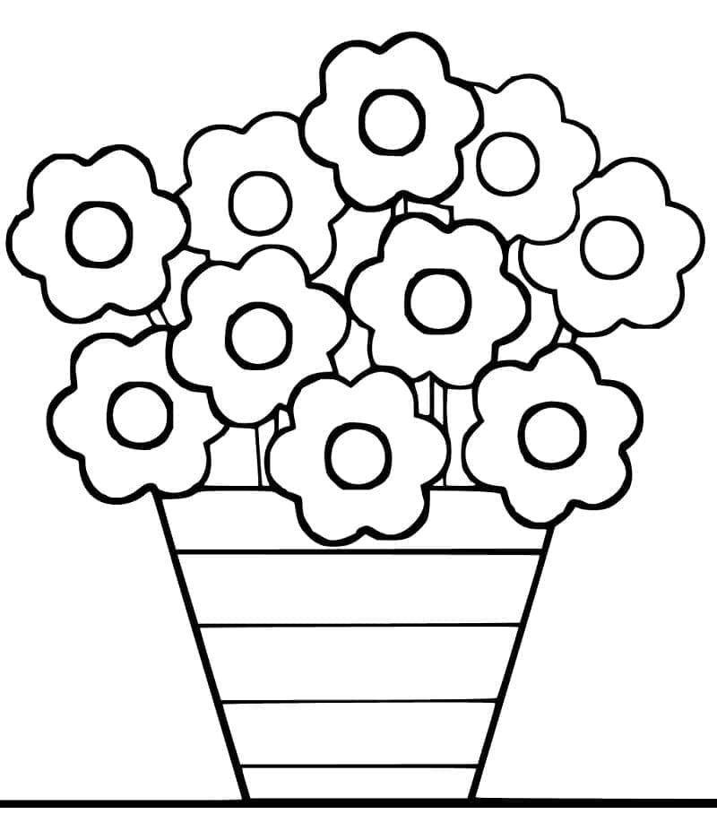Cooler Blumentopf ausmalbilder