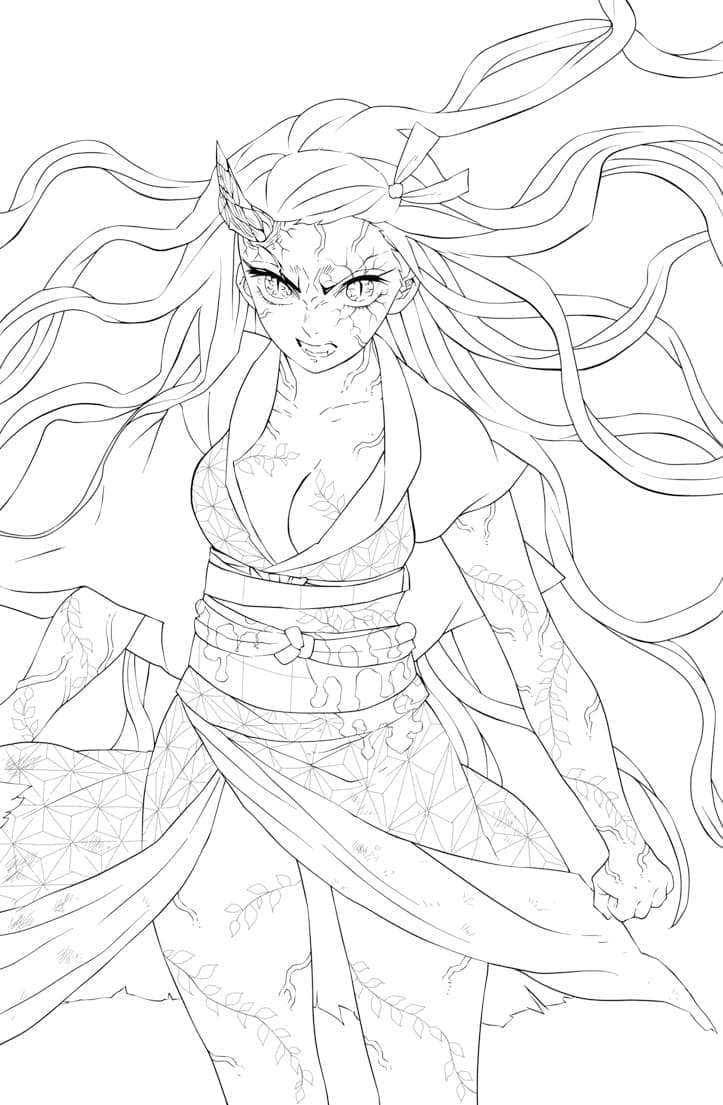 Cooles Demon Slayer Motiv ausmalbilder