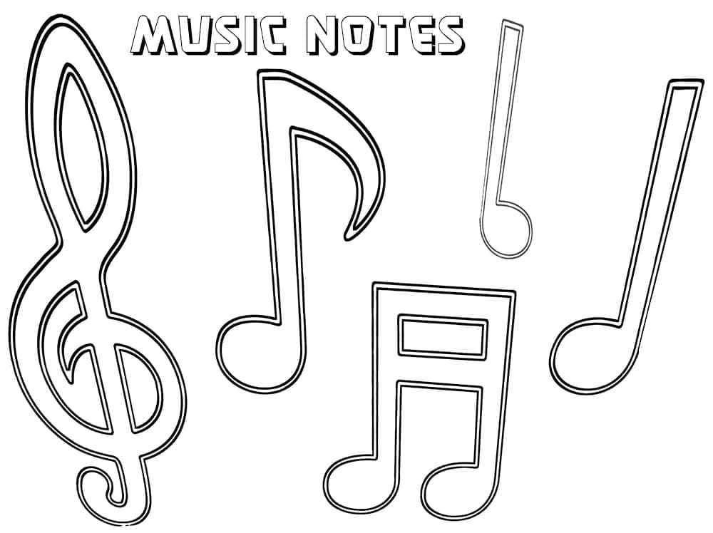 Cooles Musiknoten ausmalbilder