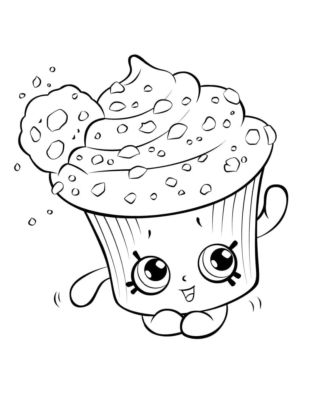 Creamy Cookie Cupcake Shopkins ausmalbilder