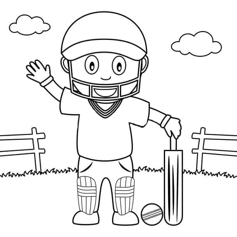 Cricket Spiel ausmalbilder