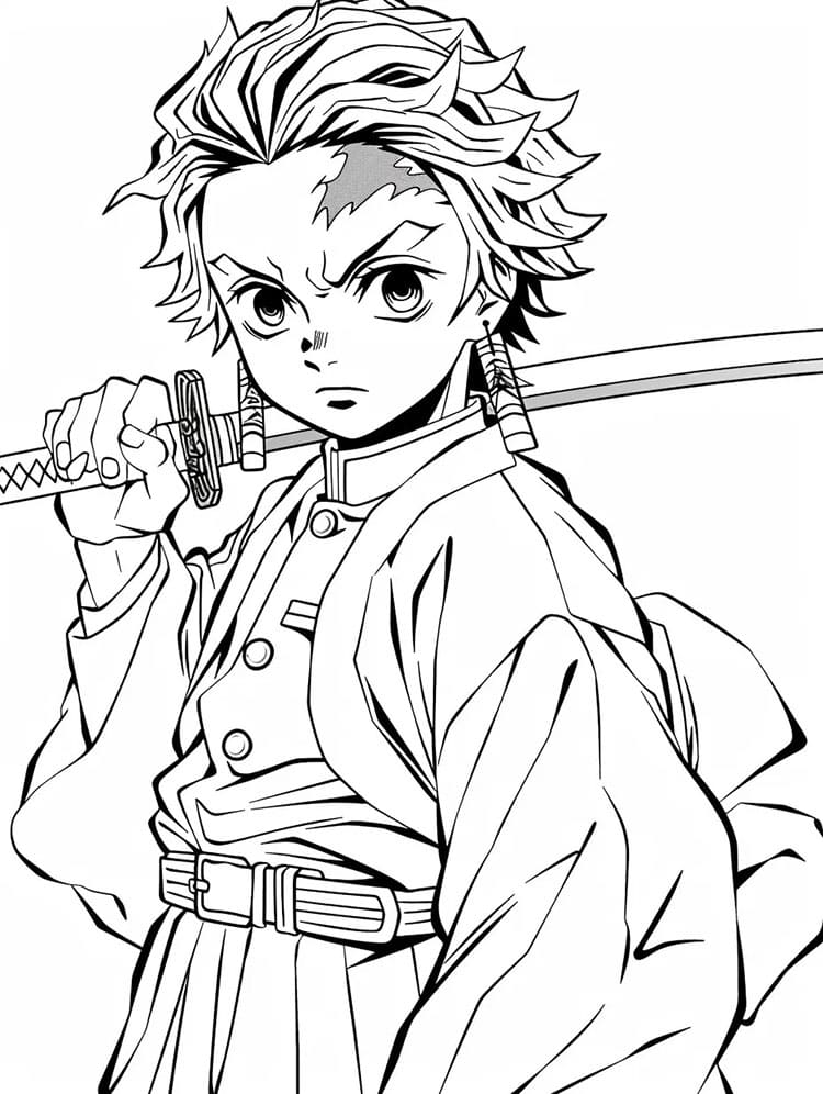 Demon Slayer druckfertig ausmalbilder
