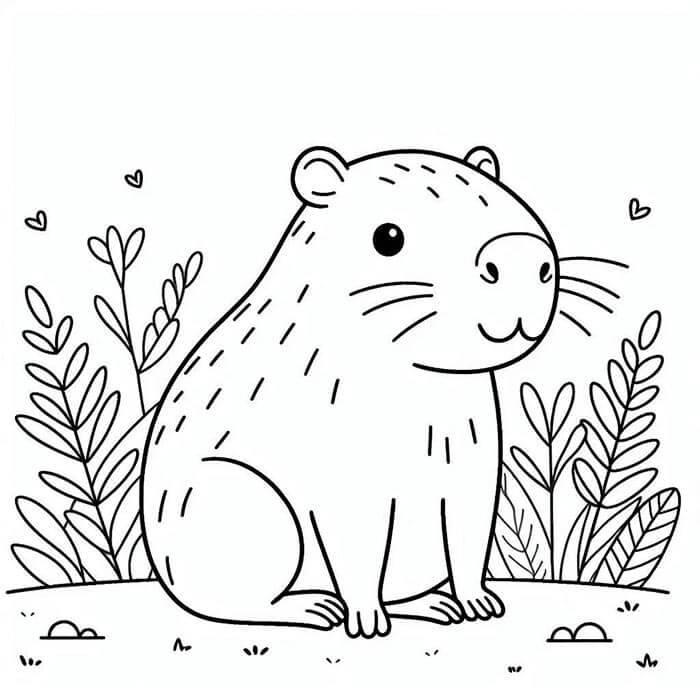 Druckbar Capybara Für Kinder ausmalbilder